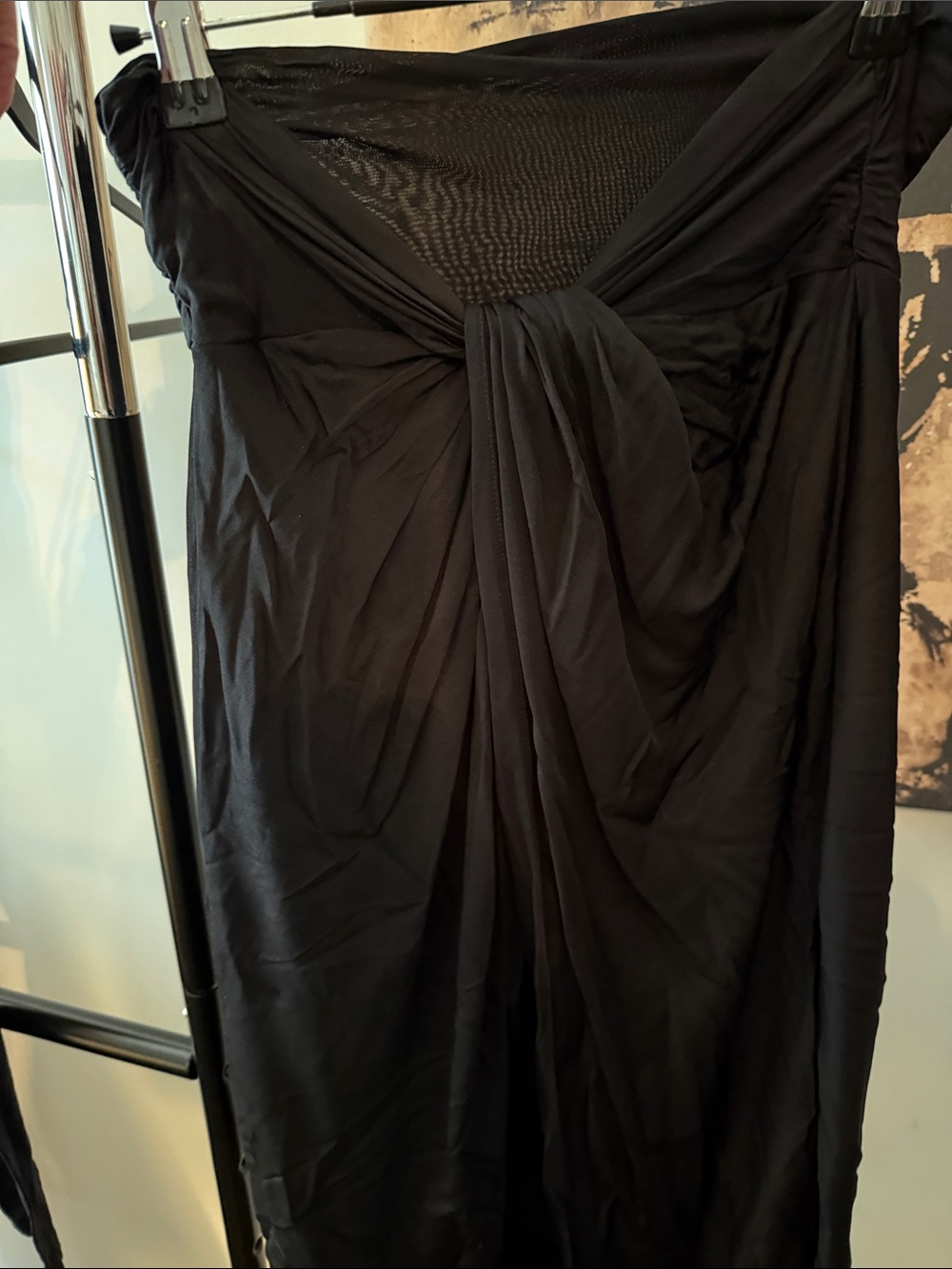 AllSaints Black Twisted-Front Maxi Dress